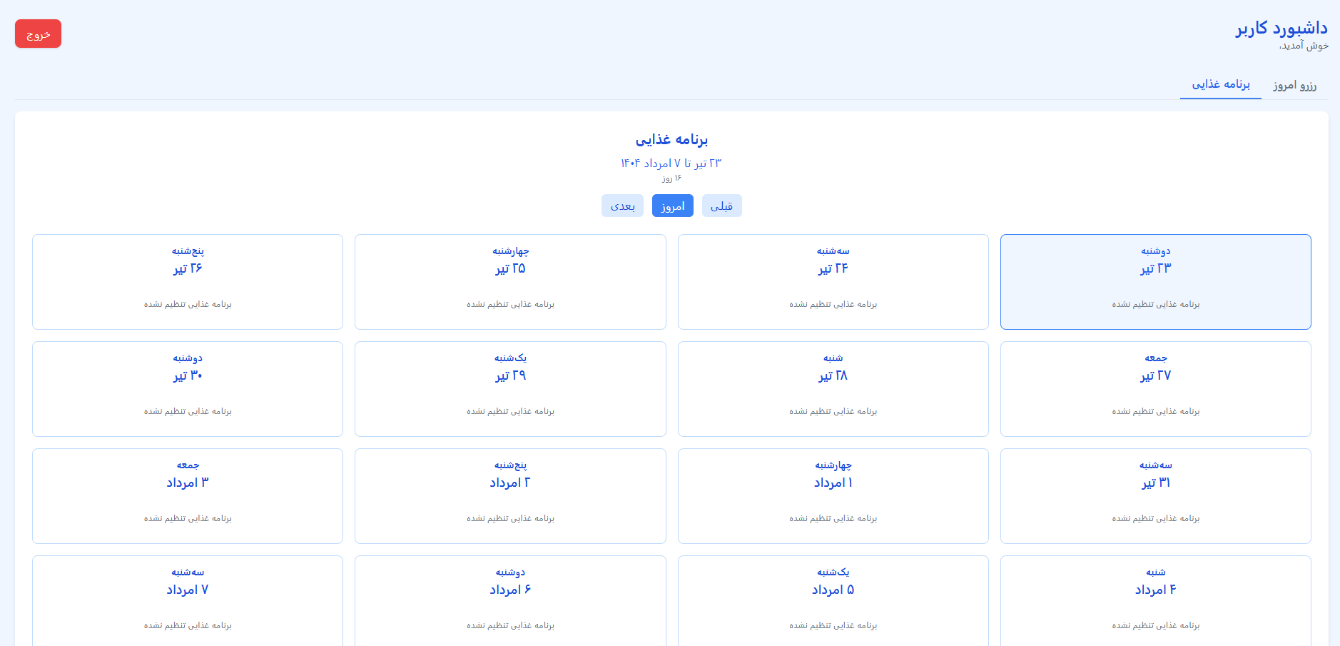رزرو غذا